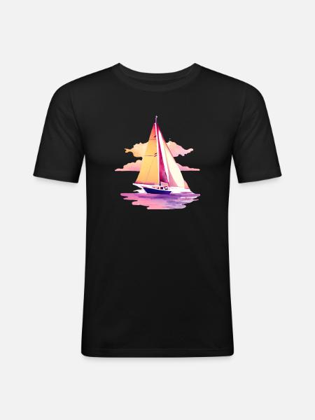 Sailing Sailing Sailing Sailing Sailboat - Men's Slim Fit T-Shirt - black