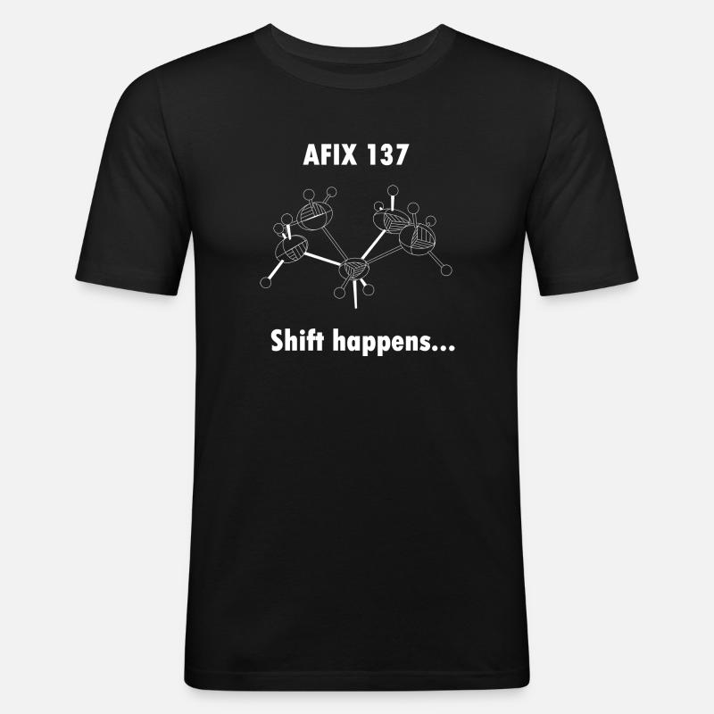 Shift happens (white text) - Men's Slim Fit T-Shirt - black