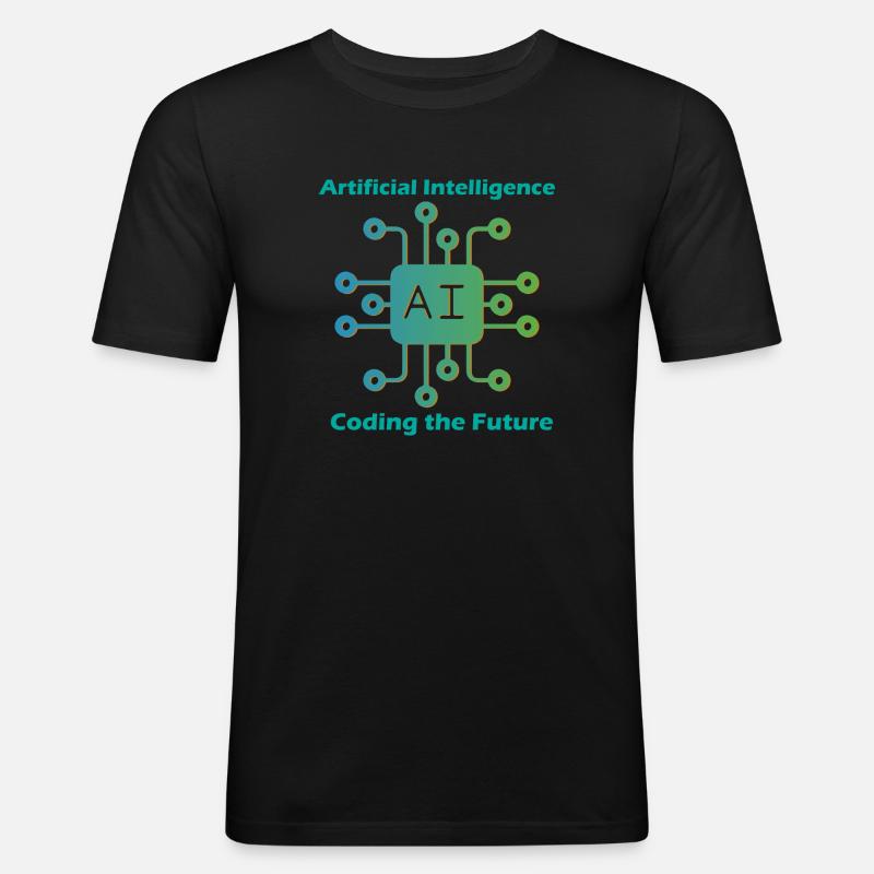 Artificial intelligence coding future - Men's Slim Fit T-Shirt - black