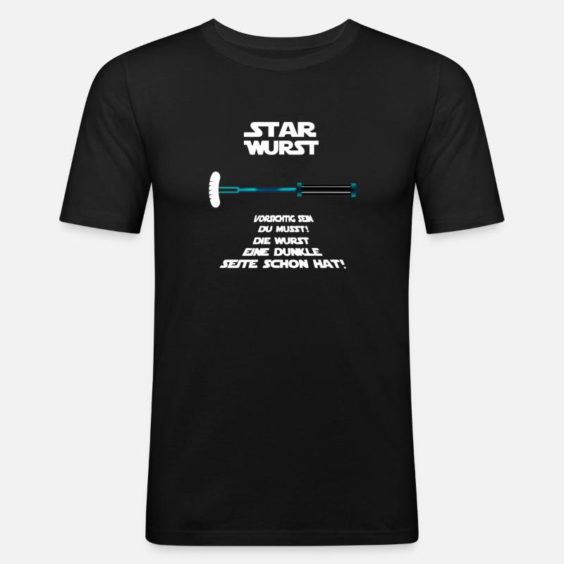 Star Wurst - Männer Slim Fit T-Shirt - Schwarz