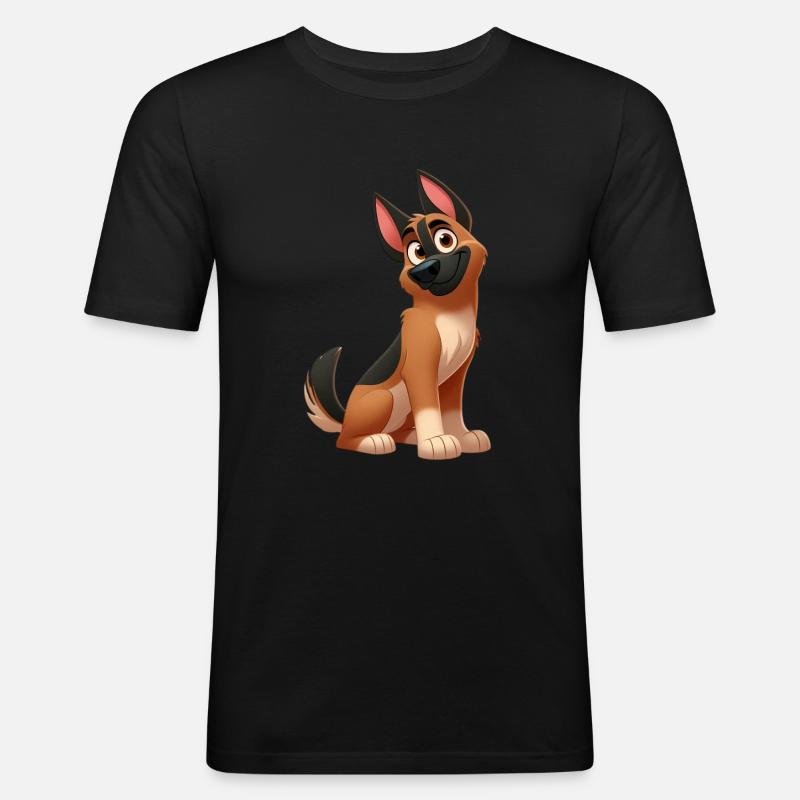 Deutscher Schäferhund 14 - Männer Slim Fit T-Shirt - Schwarz