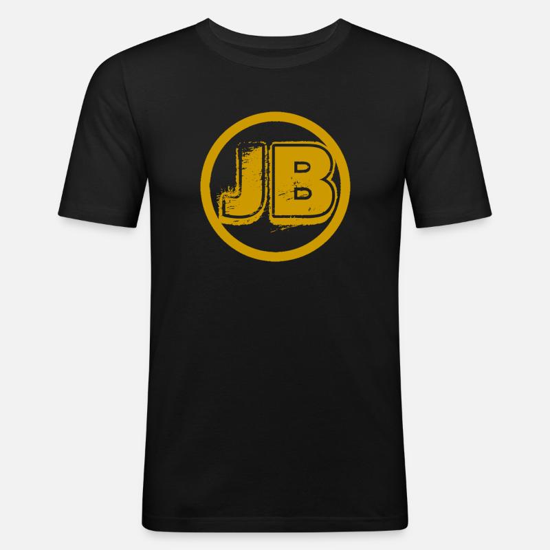 Stuff mit dem JB-Logo - Männer Slim Fit T-Shirt - Schwarz
