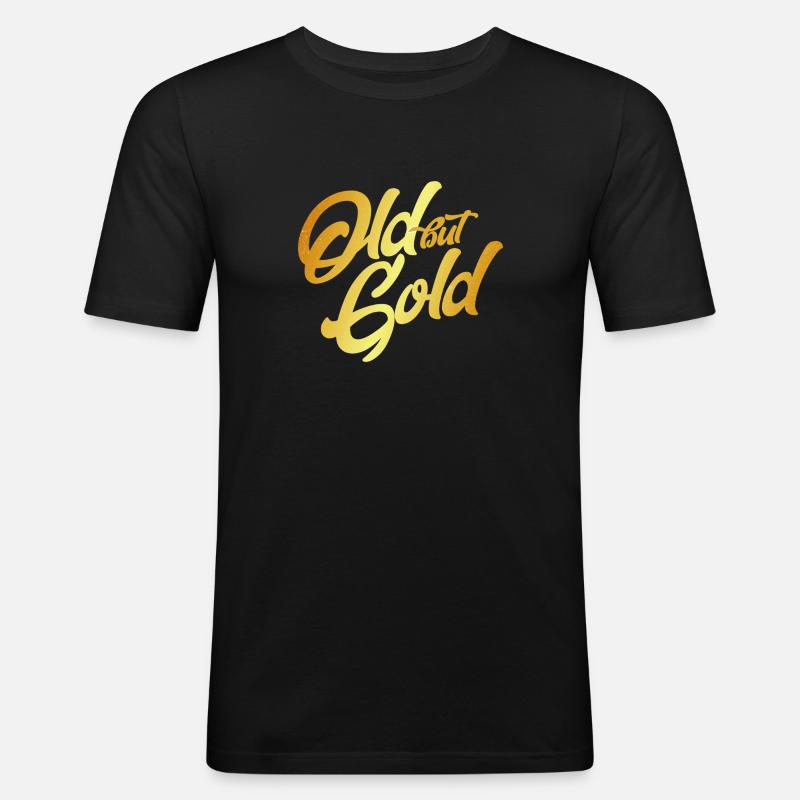 Old but Gold - Männer Slim Fit T-Shirt - Schwarz