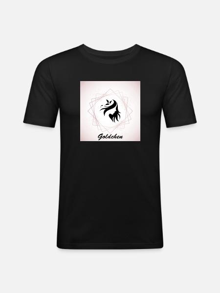 Goldchen Frau - Männer Slim Fit T-Shirt - Schwarz
