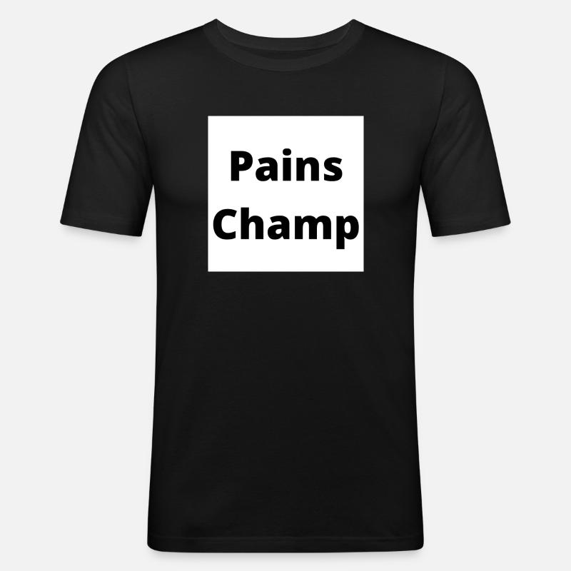 "PainsChamp" Design - Männer Slim Fit T-Shirt - Schwarz