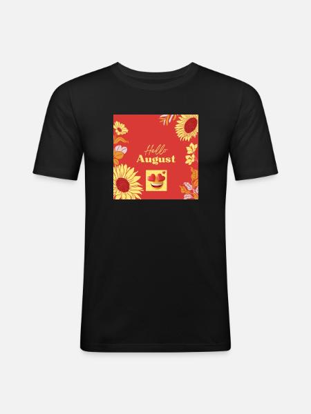 Red & Yellow August - Men's Slim Fit T-Shirt - black