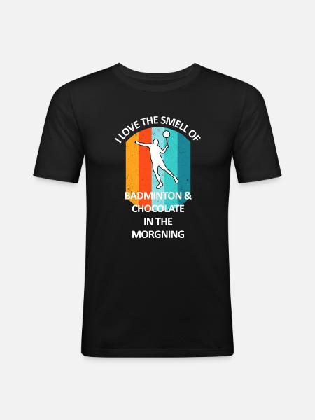 Badminton Badminton Badminton Player Chocolate - Men's Slim Fit T-Shirt - black