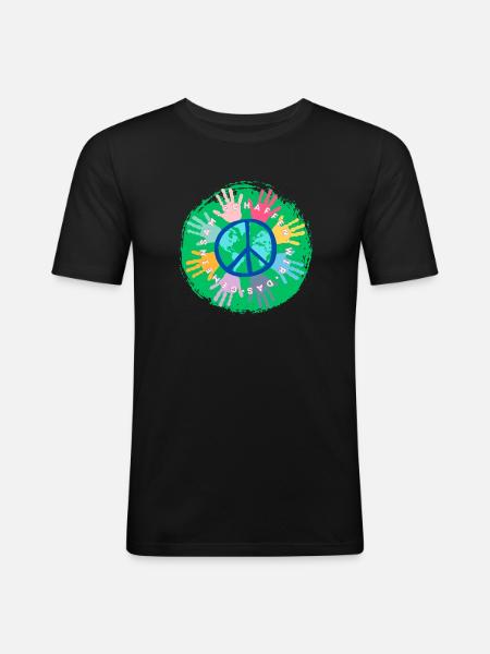 Be strong together - Men's Slim Fit T-Shirt - black