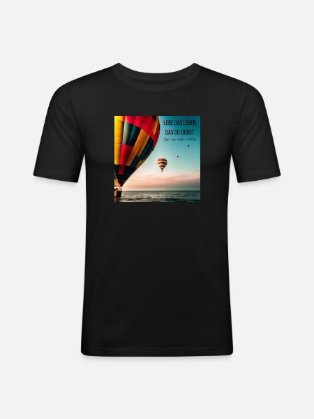 Motivation - Männer Slim Fit T-Shirt - Schwarz