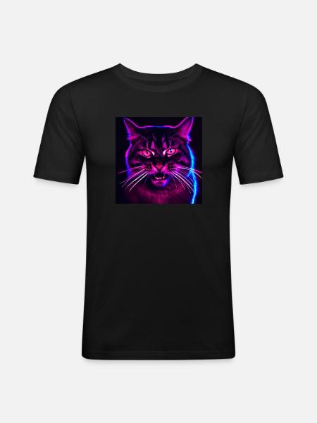 Mad Cat - Männer Slim Fit T-Shirt - Schwarz