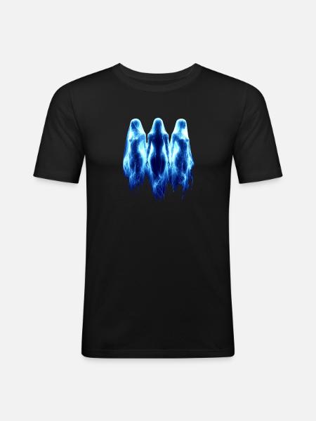 three ghosts - Men's Slim Fit T-Shirt - black