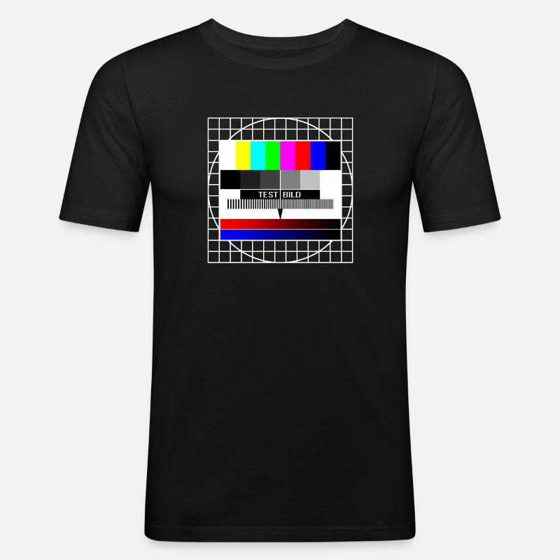 testbild - T-shirt près du corps Homme - noir