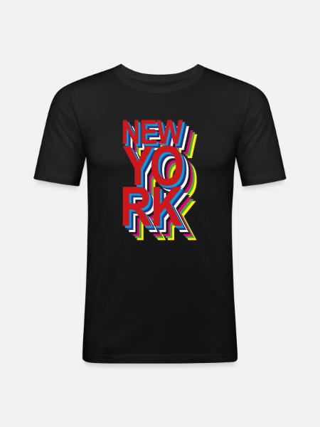 new York - Men's Slim Fit T-Shirt - black