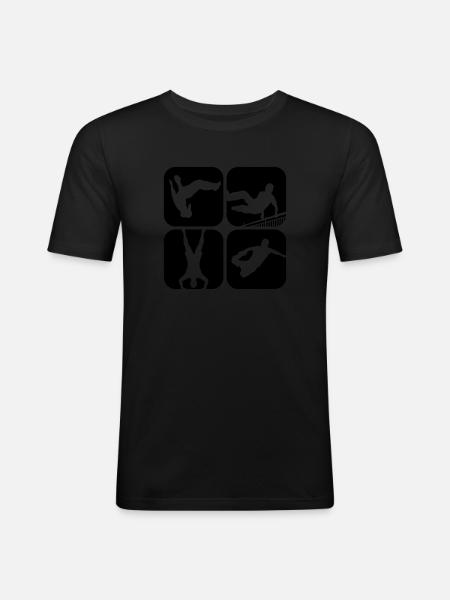 free running - Men's Slim Fit T-Shirt - black