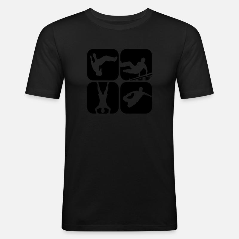 free running - Männer Slim Fit T-Shirt - Schwarz