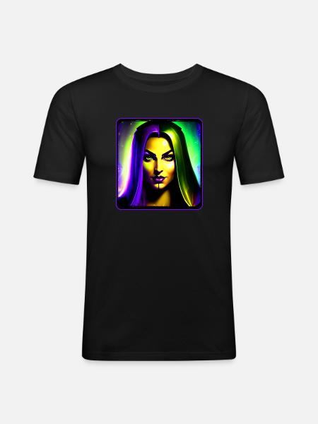 Wow Nachtelfe - Männer Slim Fit T-Shirt - Schwarz
