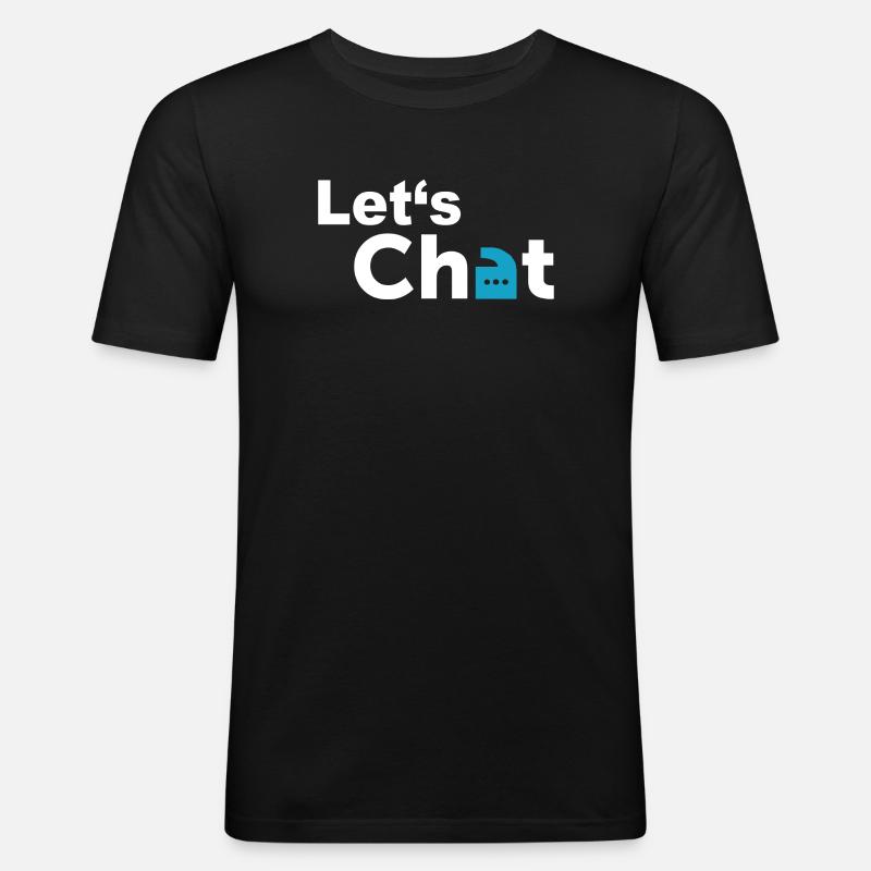 Let's Chat - Männer Slim Fit T-Shirt - Schwarz