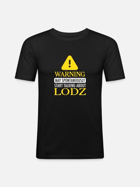 WARNING!: Lodz - Männer Slim Fit T-Shirt - Schwarz