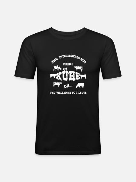 Kühe - Männer Slim Fit T-Shirt - Schwarz