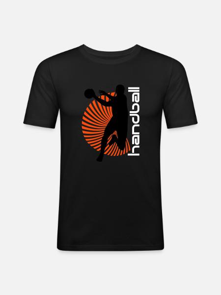 Spirale Handballer - Männer Slim Fit T-Shirt - Schwarz