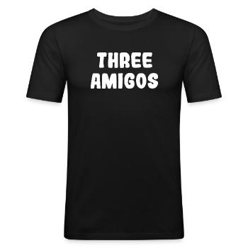 Trois amigos trois triplés amigos cadeau - T-shirt près du corps Homme - noir - Devant - Nik (191cm)