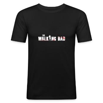 The Walking Dad - Männer Slim Fit T-Shirt - Schwarz - Vorne - Nik (191cm)
