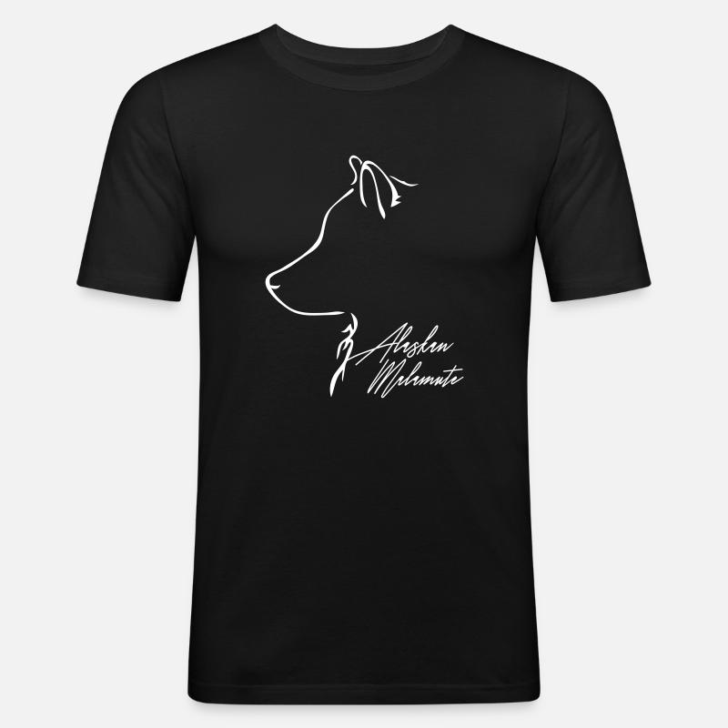 ALASKAN MALAMUTE Profile E WILSIGNS - Men's Slim Fit T-Shirt - black