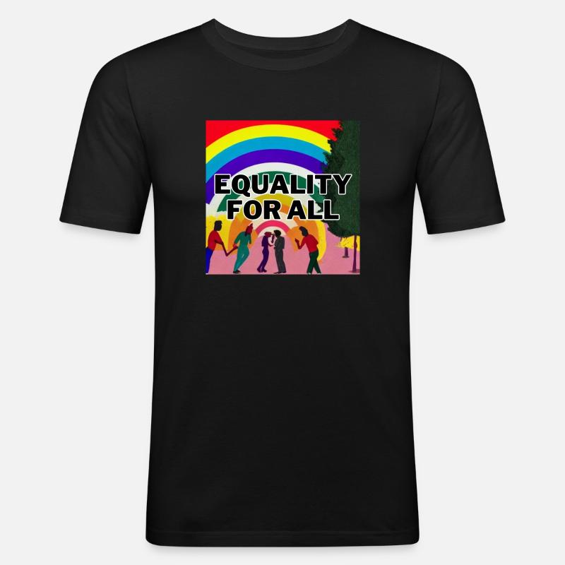 Equality for all - Männer Slim Fit T-Shirt - Schwarz