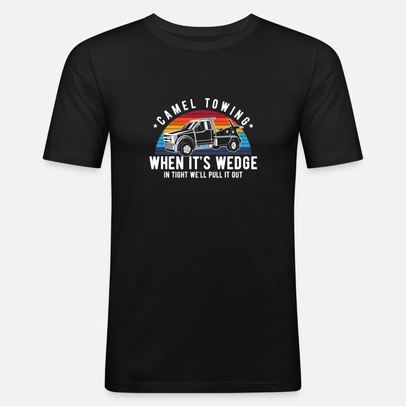 Camel Towing Shirt Geschenk Abschlepper - Männer Slim Fit T-Shirt - Schwarz