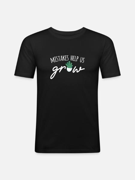 Mistakes Help Us Grow - Men's Slim Fit T-Shirt - black