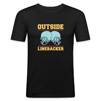 Outside Linebacker Shirt Gift - Men's Slim Fit T-Shirt - black - Front - Nik (191cm)