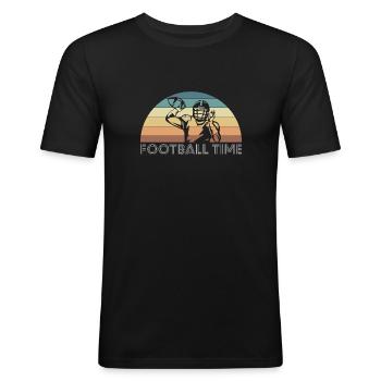 Football Time Quarterback Shirt Gift - Men's Slim Fit T-Shirt - black - Front - Nik (191cm)