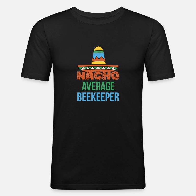 Nacho Average Beekeeper Shirt - Männer Slim Fit T-Shirt - Schwarz