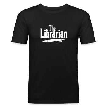 The Librarian Shirt Geschenk - Männer Slim Fit T-Shirt - Schwarz - Vorne - Nik (191cm)
