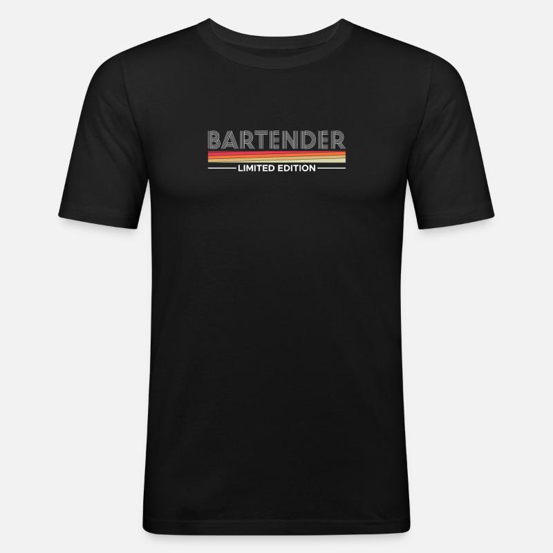 Bartender Limited Edition Shirt - Männer Slim Fit T-Shirt - Schwarz