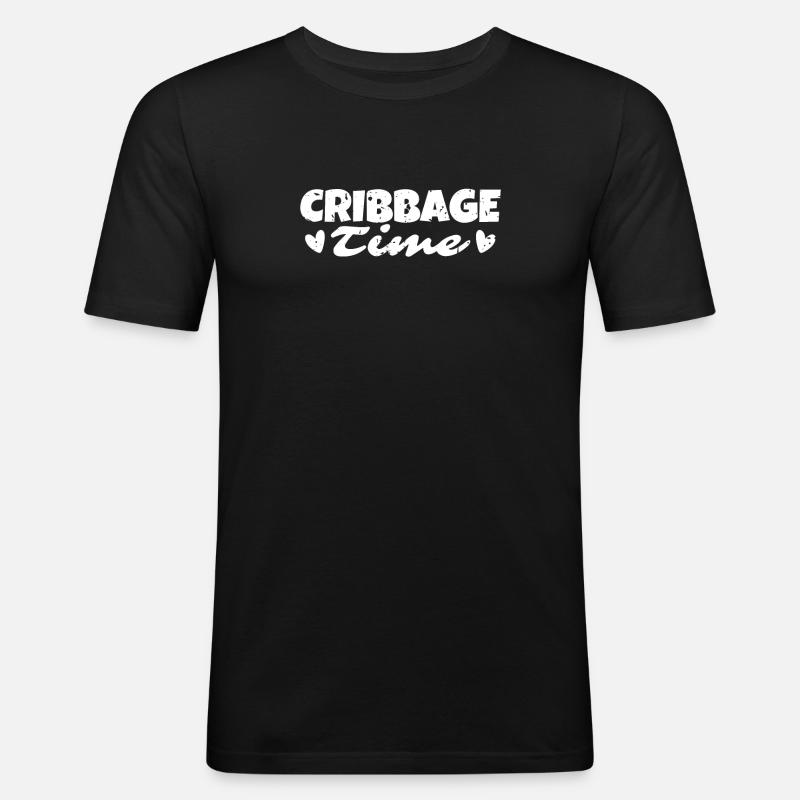 Cribbage Time Shirt Geschenk - Männer Slim Fit T-Shirt - Schwarz