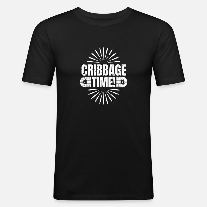 Cribbage Time Shirt Gift - Men's Slim Fit T-Shirt - black