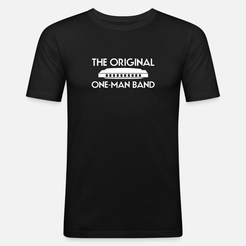 Harmonica Harmonica Slogan Shirt - Men's Slim Fit T-Shirt - black
