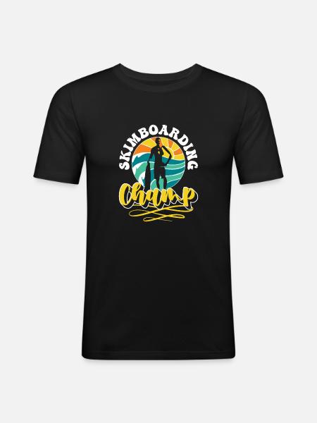 Skimboarding Champ Shirt Geschenk - Männer Slim Fit T-Shirt - Schwarz
