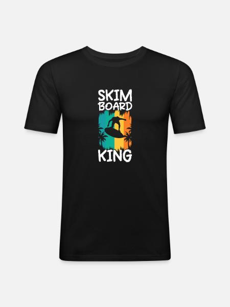 Skimboard Child Shirt Gift - Men's Slim Fit T-Shirt - black