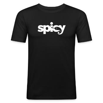 Piquant - T-shirt près du corps Homme - noir - Devant - Nik (191cm)