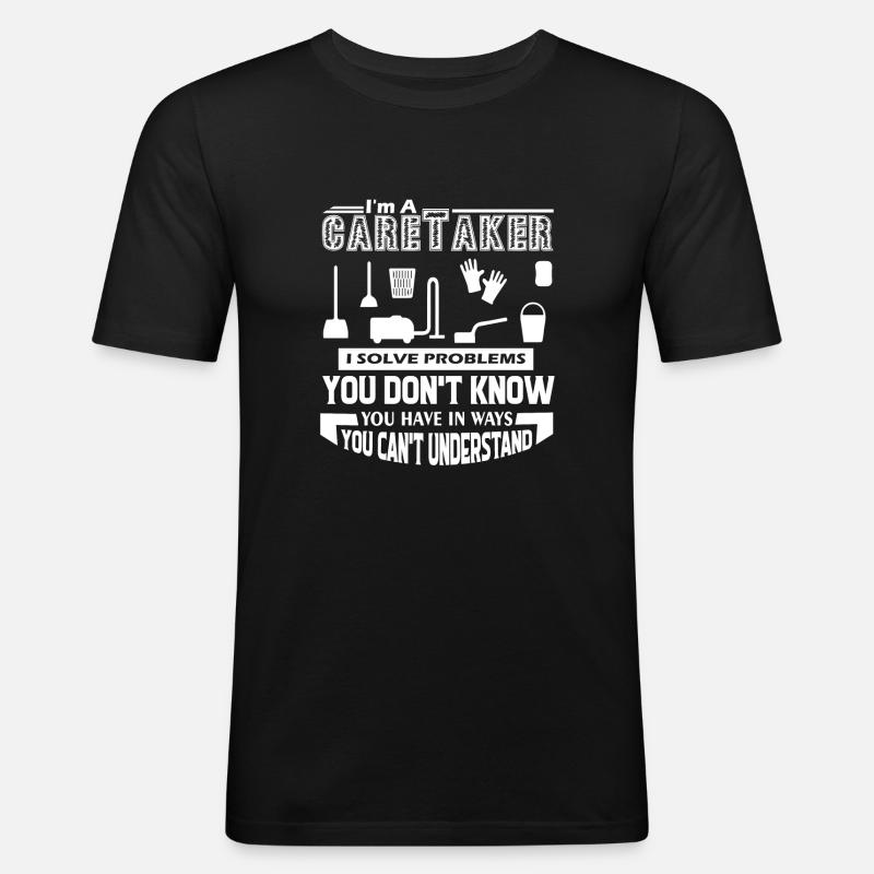 Caretaker Caretaker Solves Problems - Men's Slim Fit T-Shirt - black