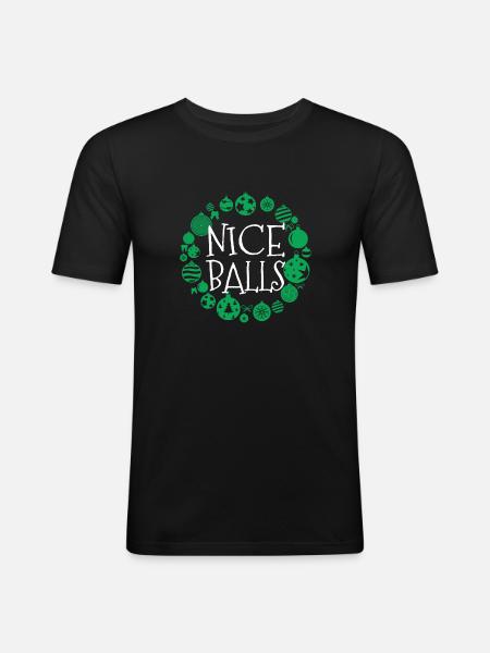 Christmas Nice Balls - Men's Slim Fit T-Shirt - black