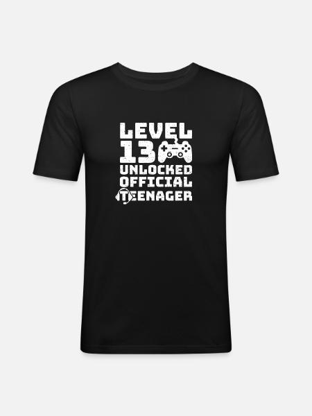 Niveau 13 ulåst officiel teenager - Herre Slim Fit T-Shirt - sort