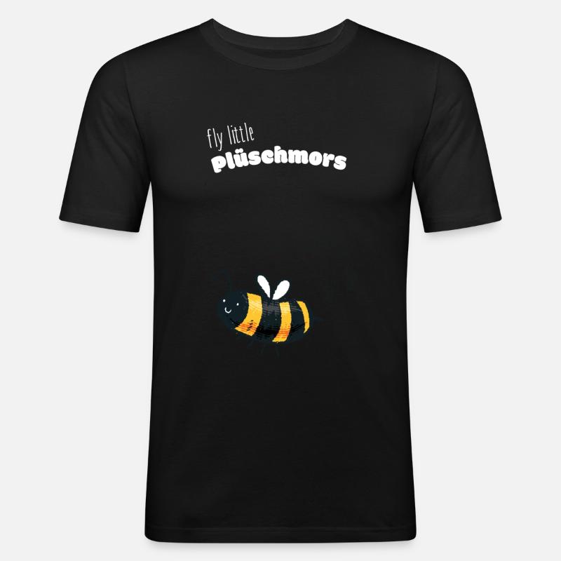 Plüschmors Plattdeutsch Geschenkidee - Männer Slim Fit T-Shirt - Schwarz