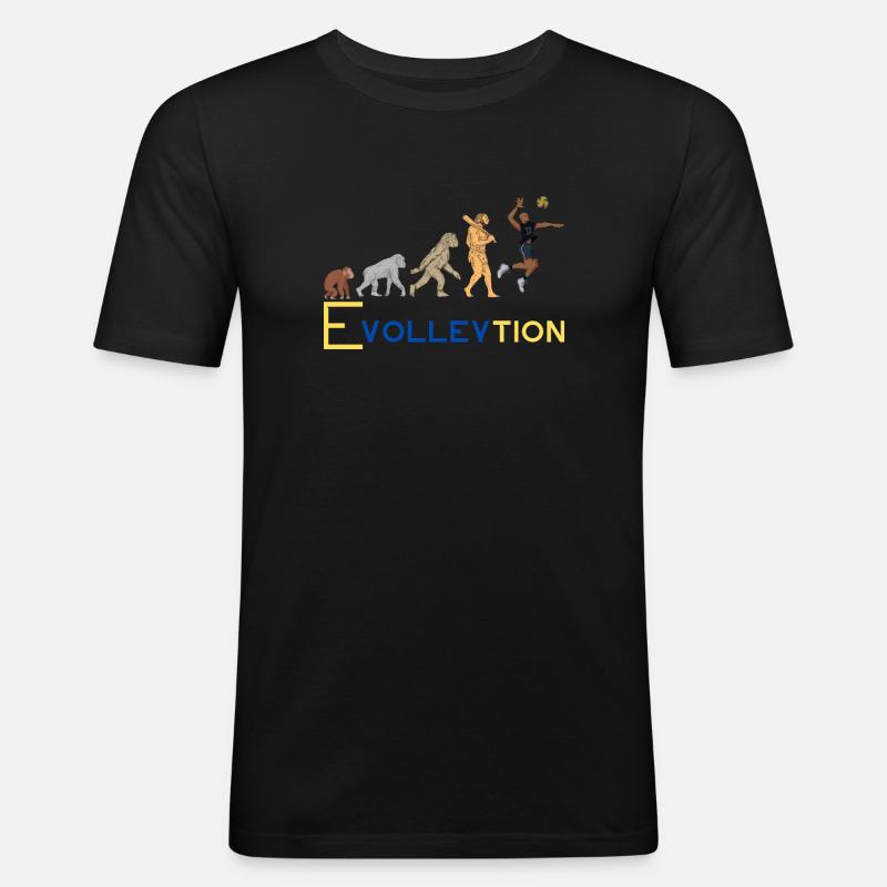 Volleyball Evolution - Männer Slim Fit T-Shirt - Schwarz