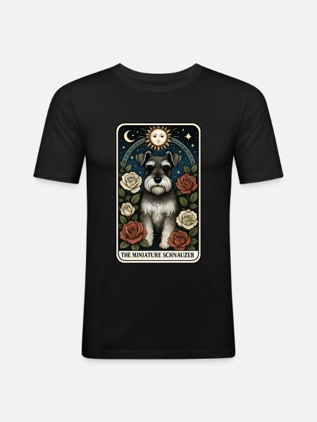 Zwergschnauzer - Männer Slim Fit T-Shirt - Schwarz