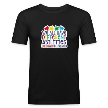 Autism - Männer Slim Fit T-Shirt - Schwarz - Vorne - Nik (191cm)