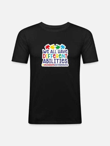 autisme - T-shirt près du corps Homme - noir