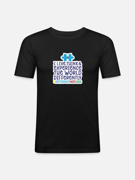Autism puzzle - Men's Slim Fit T-Shirt - black
